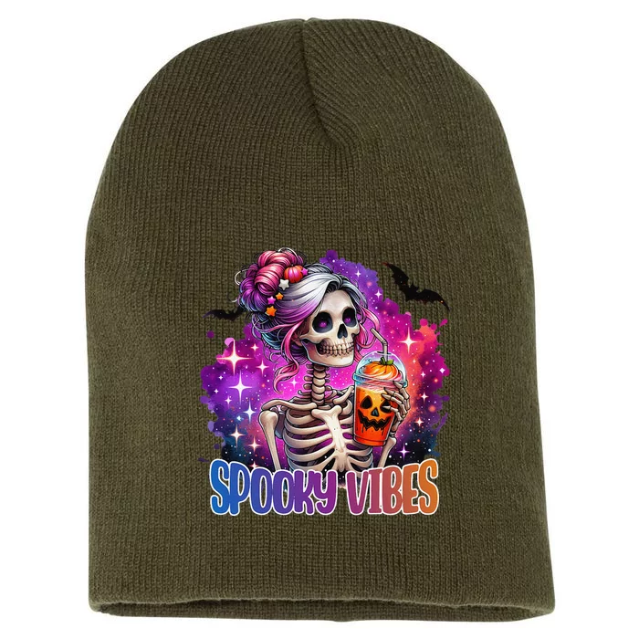 Spooky Vibes Cute Short Acrylic Beanie