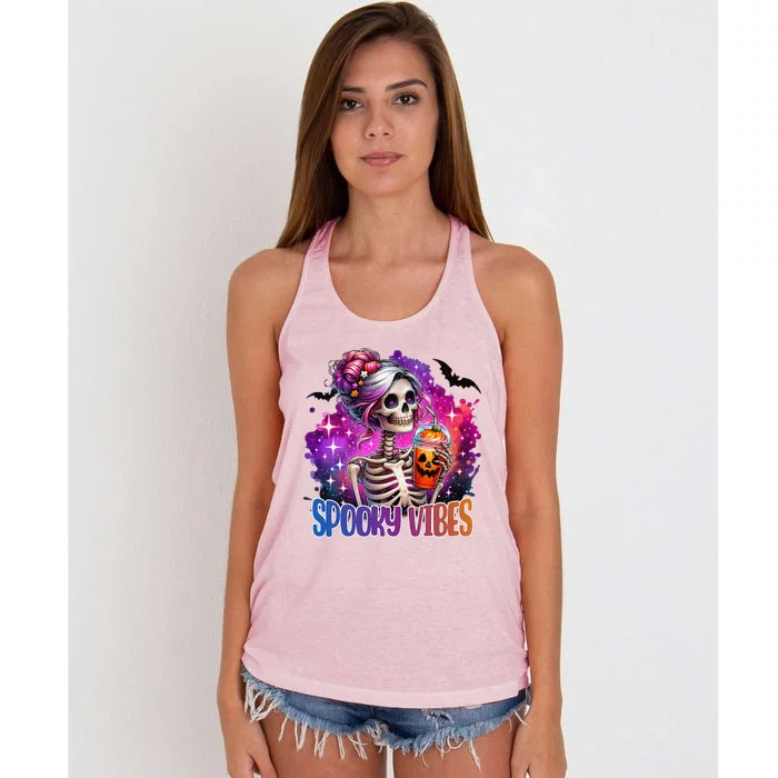 Spooky Vibes Cute Women's Knotted Racerback Tank