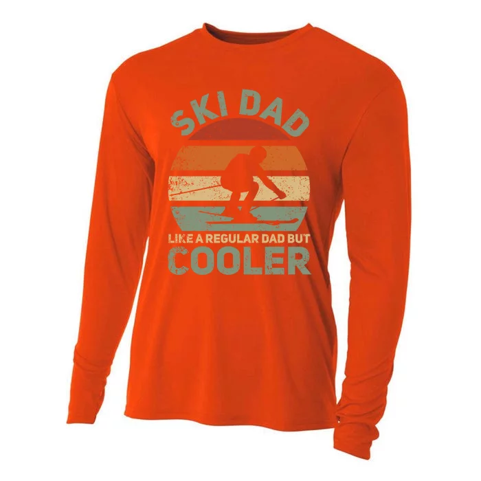 Sad Vintage Cool Ski Dad Funny Gift Cooling Performance Long Sleeve Crew