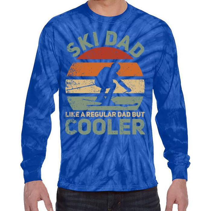 Sad Vintage Cool Ski Dad Funny Gift Tie-Dye Long Sleeve Shirt