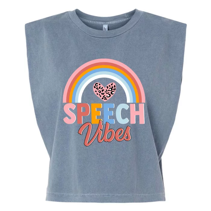 Speech Vibes Cute Speechfunny Giftlanguage Pathologist Therapist Fun Funny Gift Garment-Dyed Women's Muscle Tee