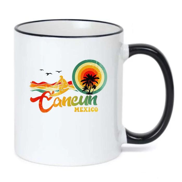 Summer Vacation Cancun Mexico Beach Black Color Changing Mug