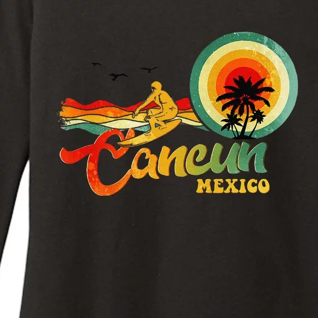 Summer Vacation Cancun Mexico Beach Womens CVC Long Sleeve Shirt