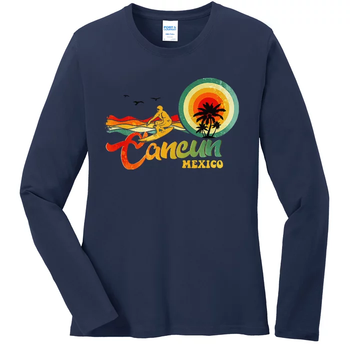 Summer Vacation Cancun Mexico Beach Ladies Long Sleeve Shirt