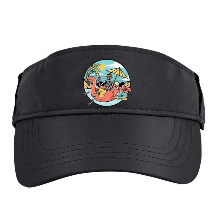 Summer Vibes Chill Vibes Only Hippie Skeleton Adult Drive Performance Visor