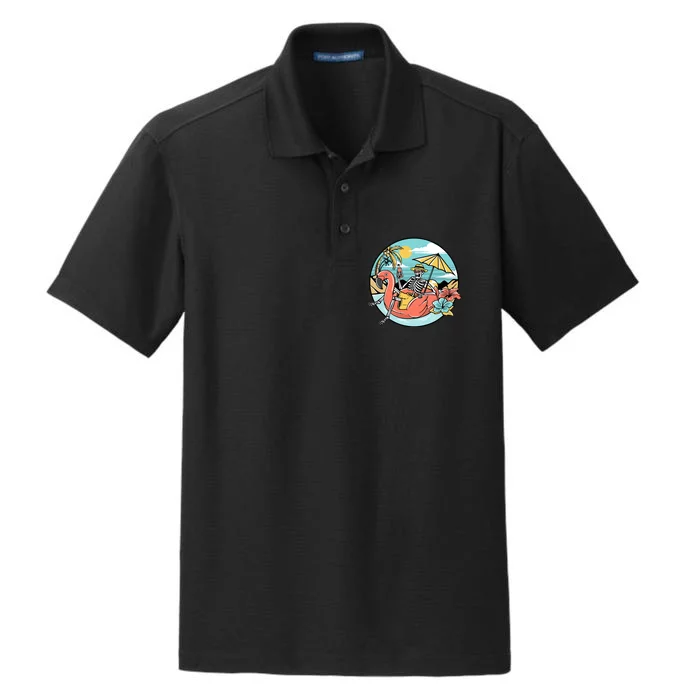 Summer Vibes Chill Vibes Only Hippie Skeleton Dry Zone Grid Performance Polo