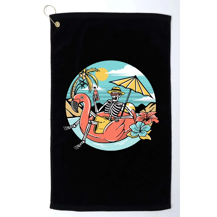 Summer Vibes Chill Vibes Only Hippie Skeleton Platinum Collection Golf Towel