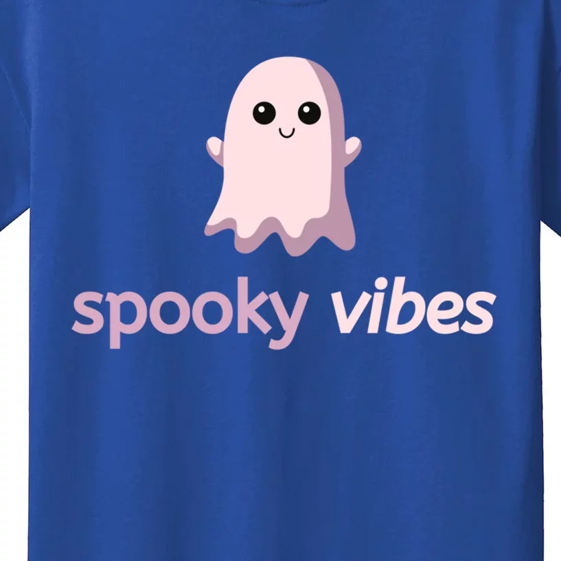 Spooky Vibes Cute Ghost Halloween Meaningful Gift Kids T-Shirt