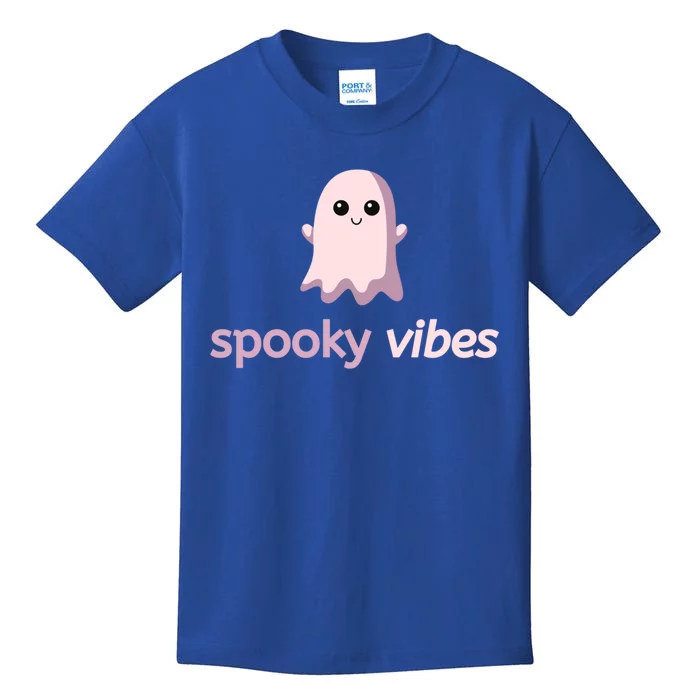 Spooky Vibes Cute Ghost Halloween Meaningful Gift Kids T-Shirt