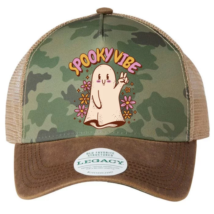 Spooky Vibe Cute Hippie Ghost Legacy Tie Dye Trucker Hat