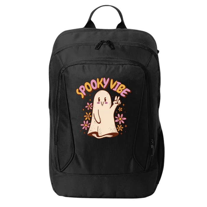 Spooky Vibe Cute Hippie Ghost City Backpack