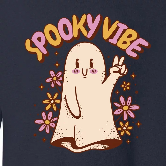 Spooky Vibe Cute Hippie Ghost Toddler Sweatshirt