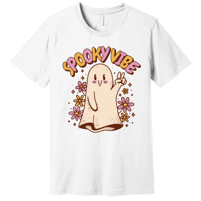 Spooky Vibe Cute Hippie Ghost Premium T-Shirt