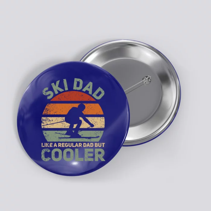 Sad Vintage Cool Ski Dad Cute Gift Button