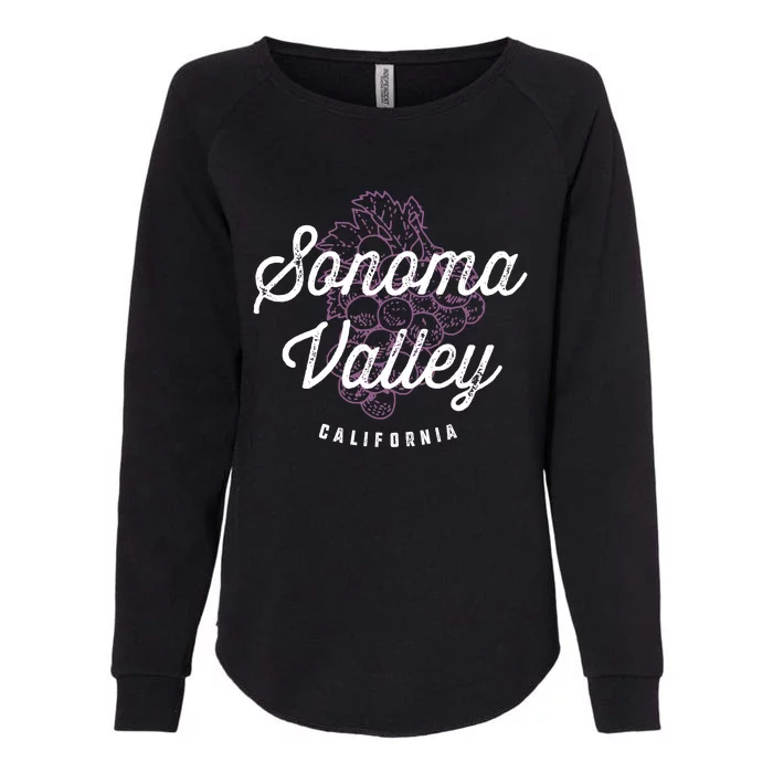 Sonoma Valley California Wine Country Vintage Gift Womens California Wash Sweatshirt