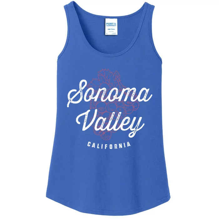 Sonoma Valley California Wine Country Vintage Gift Ladies Essential Tank