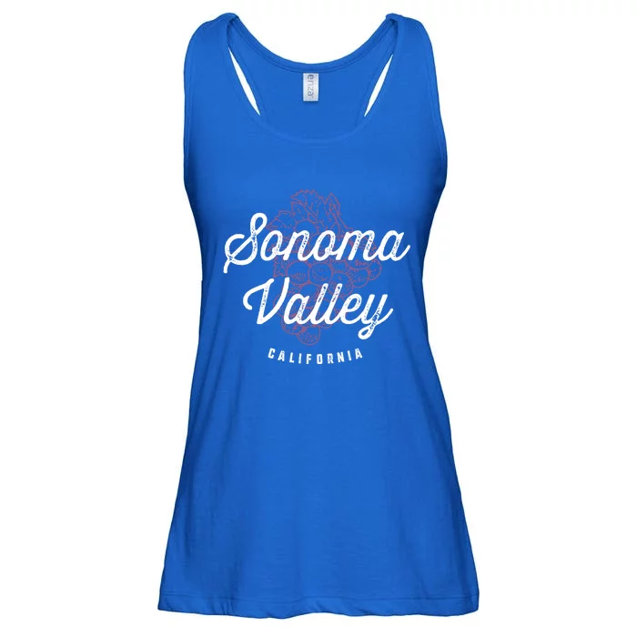 Sonoma Valley California Wine Country Vintage Gift Ladies Essential Flowy Tank