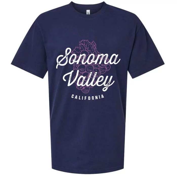 Sonoma Valley California Wine Country Vintage Gift Sueded Cloud Jersey T-Shirt