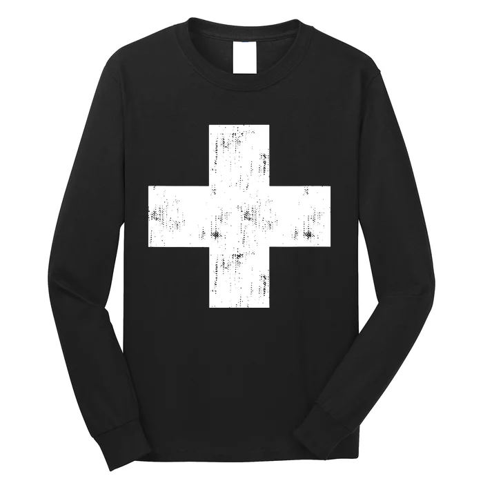 Swiss Vintage Cross Flag Switzerland Long Sleeve Shirt