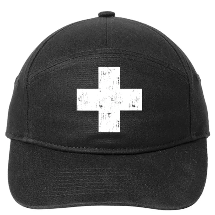 Swiss Vintage Cross Flag Switzerland 7-Panel Snapback Hat