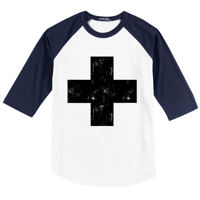 Swiss Vintage Cross Flag Switzerland Baseball Sleeve Shirt