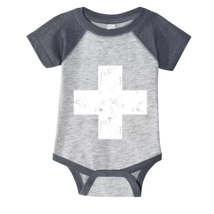 Swiss Vintage Cross Flag Switzerland Infant Baby Jersey Bodysuit