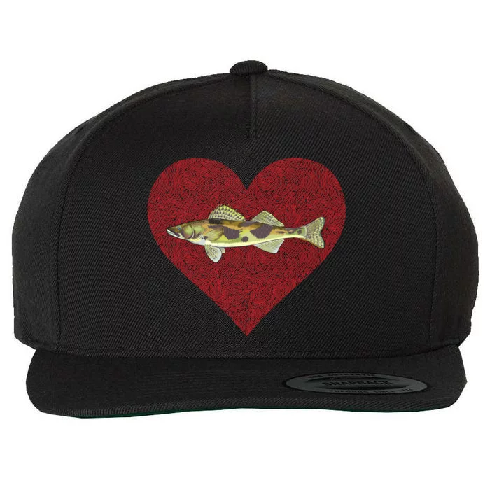 Sauger Valentines Day Fish Love Fingerprint Funny Gift Wool Snapback Cap