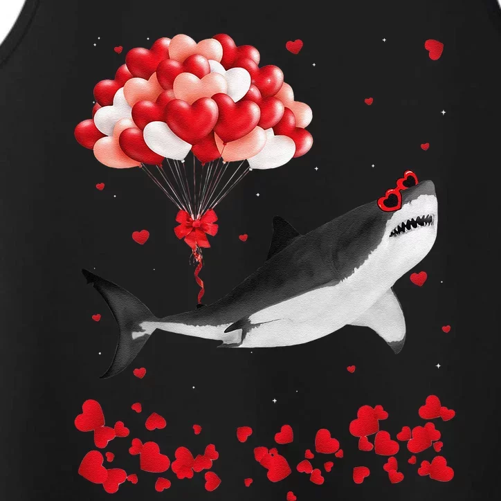 Shark Valentine's Day Cute Heart Animals Lover Gift Performance Tank