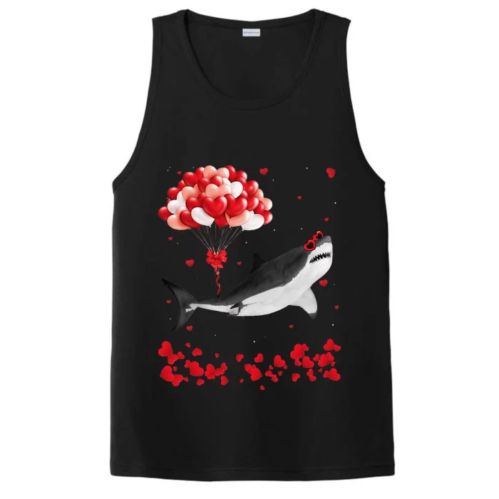 Shark Valentine's Day Cute Heart Animals Lover Gift Performance Tank