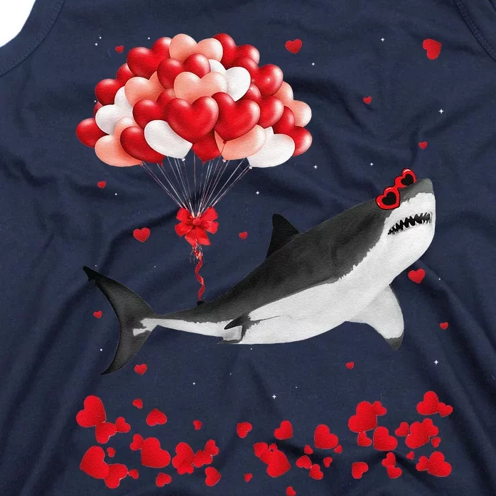 Shark Valentine's Day Cute Heart Animals Lover Gift Tank Top