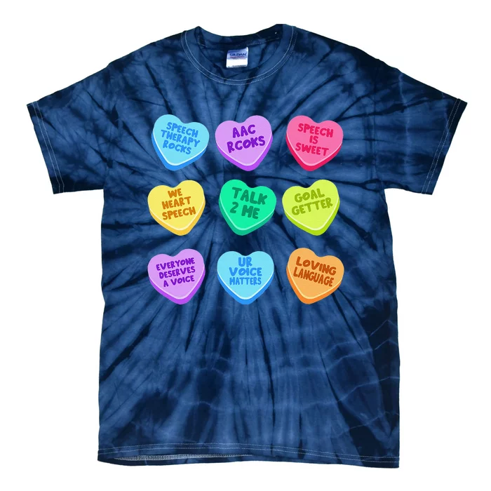 SLP Valentine's Day Pastel Candy Heart SLPA SpeechLanguage Tie-Dye T-Shirt