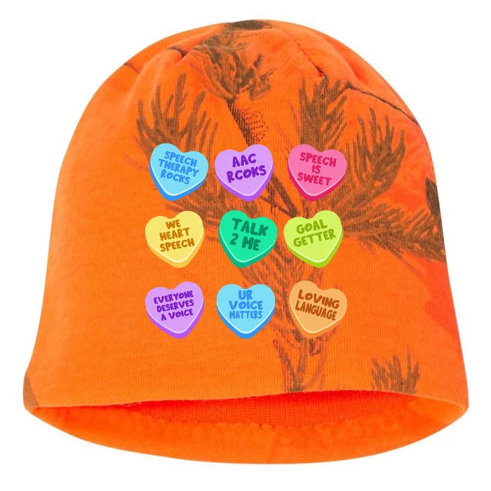 SLP Valentine's Day Pastel Candy Heart SLPA SpeechLanguage Cute Kati - Camo Knit Beanie