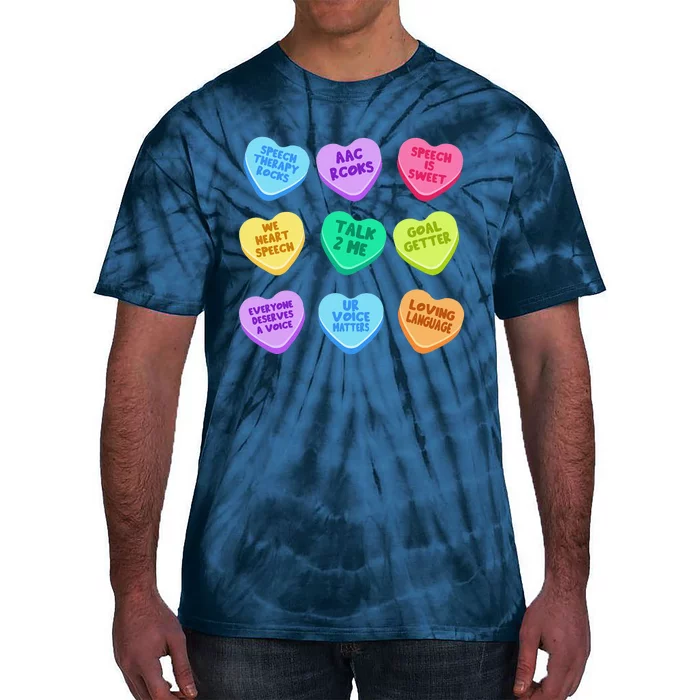 SLP Valentine's Day Pastel Candy Heart SLPA SpeechLanguage Cute Tie-Dye T-Shirt