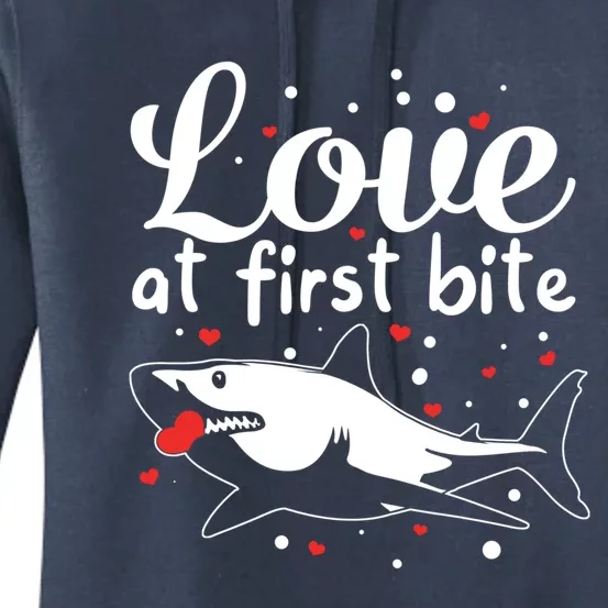 Sharks Valentines Day Crusher Heart Love Great White Shark Funny Gift Women's Pullover Hoodie