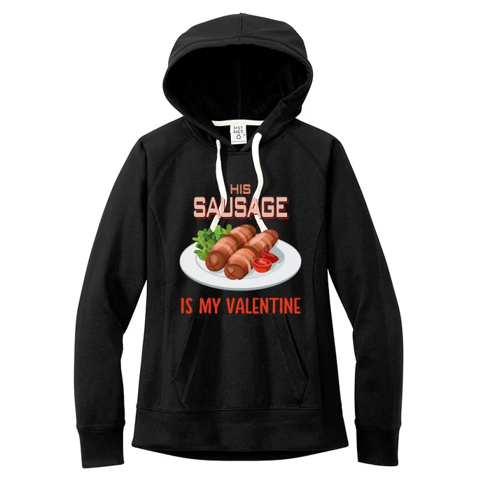 Sausage Valentines Day Funny Gift For Her Naughty Adult Cool Gift Women's Fleece Hoodie