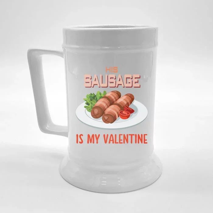 Sausage Valentines Day Funny Gift For Her Naughty Adult Cool Gift Front & Back Beer Stein