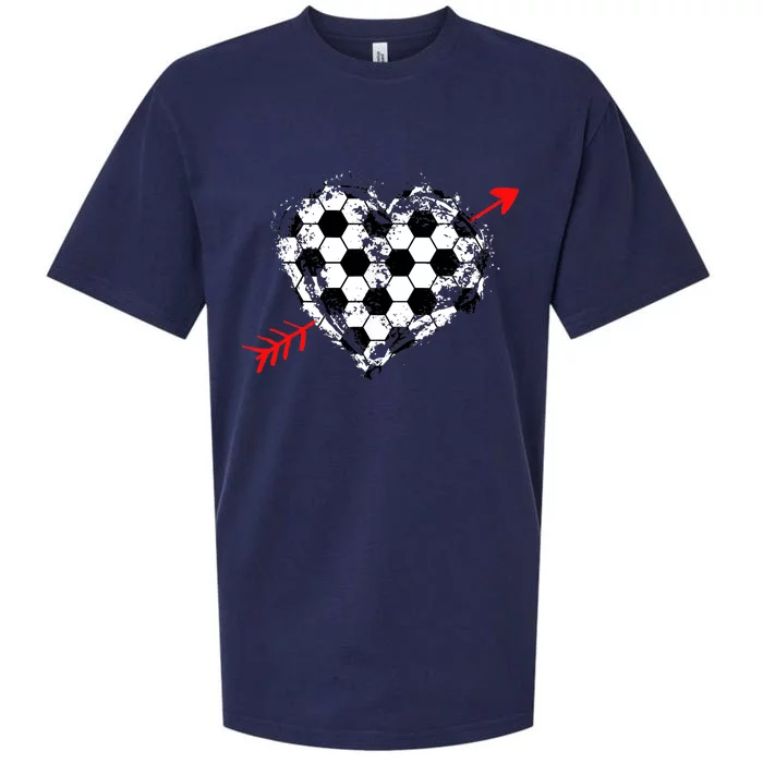 Soccer Valentines Day Soccer Ball Cupid's Arrow Heart Sueded Cloud Jersey T-Shirt