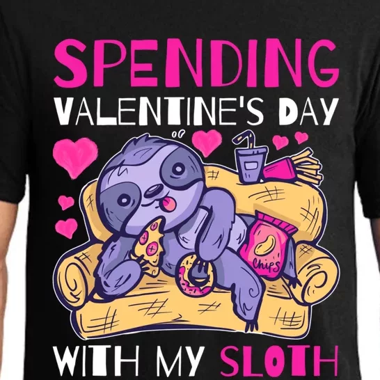 Spending Valentine's Day With My Sloth Cute Gift Pajama Set