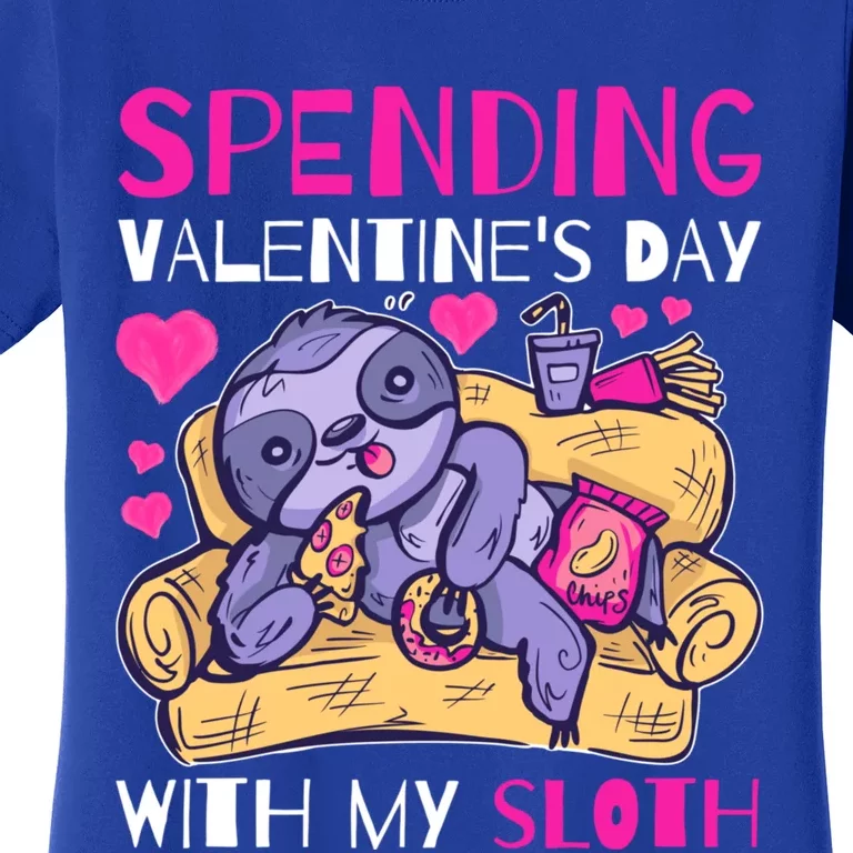 Spending Valentine's Day With My Sloth Cute Gift Women's T-Shirt