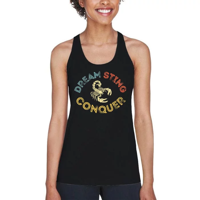 Scorpion Vibes Dream Sting & Conquer Retro Women's Racerback Tank