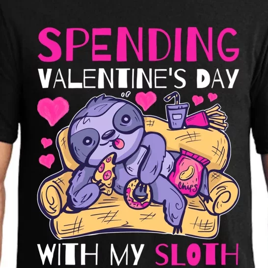 Spending Valentine's Day With My Sloth Gift Pajama Set