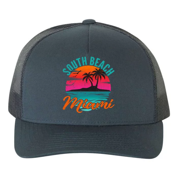 Sunset Vacation Distressed Grunge Gift Yupoong Adult 5-Panel Trucker Hat