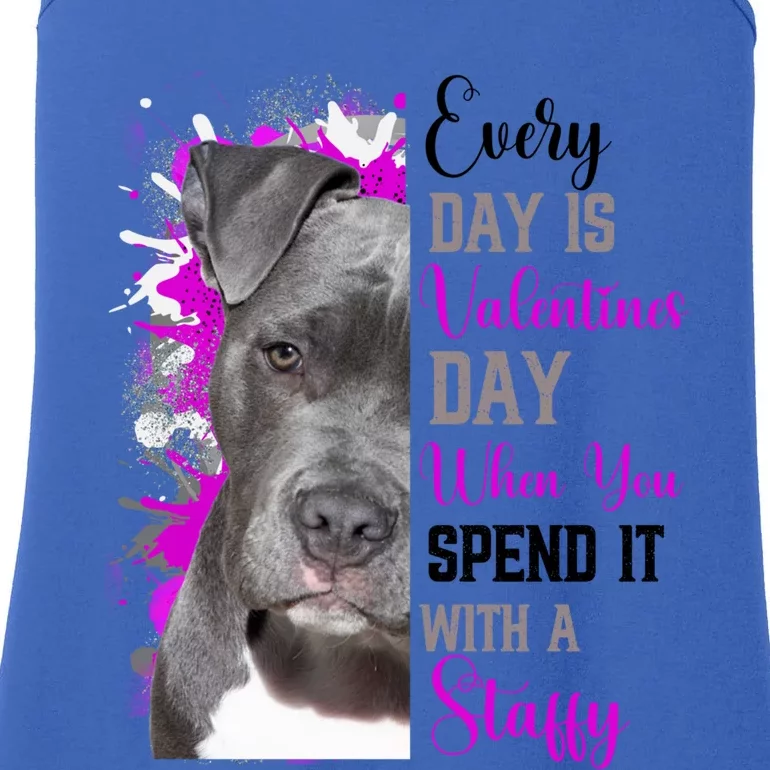 Staffy Valentines Day Mom Dogs Staffordshire Bull Terrier Funny Gift Ladies Essential Tank