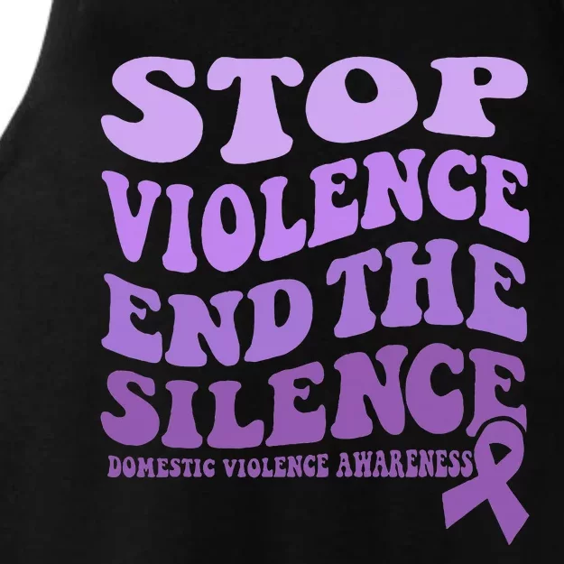 Stop Violence End the Silence Domestic Violence Awareness Ladies Tri-Blend Wicking Tank