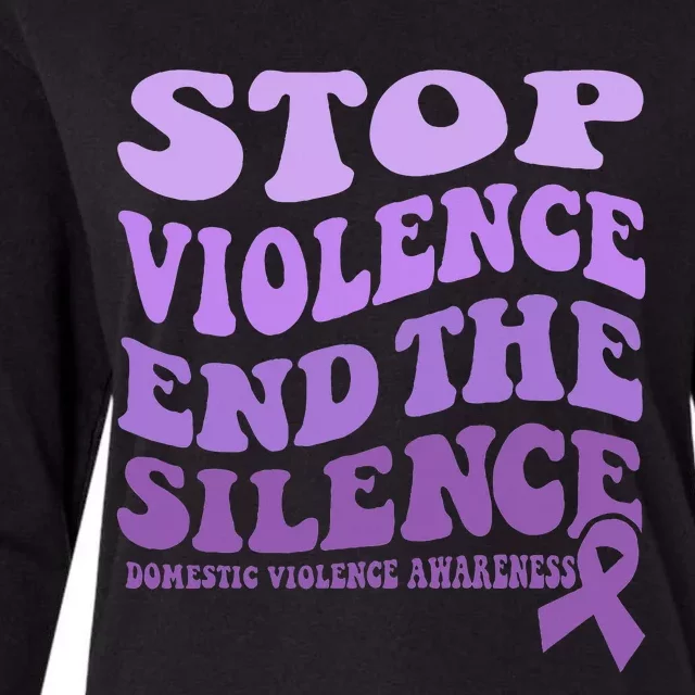 Stop Violence End the Silence Domestic Violence Awareness Womens Cotton Relaxed Long Sleeve T-Shirt