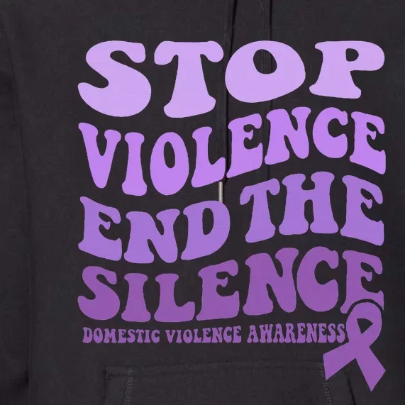 Stop Violence End the Silence Domestic Violence Awareness Premium Hoodie