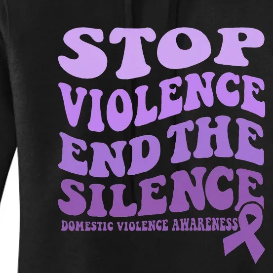 Stop Violence End the Silence Domestic Violence Awareness Women's Pullover Hoodie