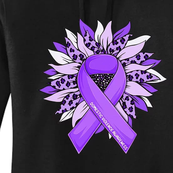 Stop Violence End The Silence Domestic Violence Ribbon Women's Pullover Hoodie