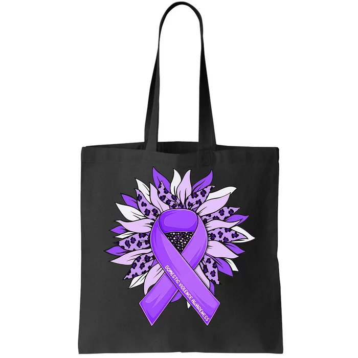 Stop Violence End The Silence Domestic Violence Ribbon Tote Bag