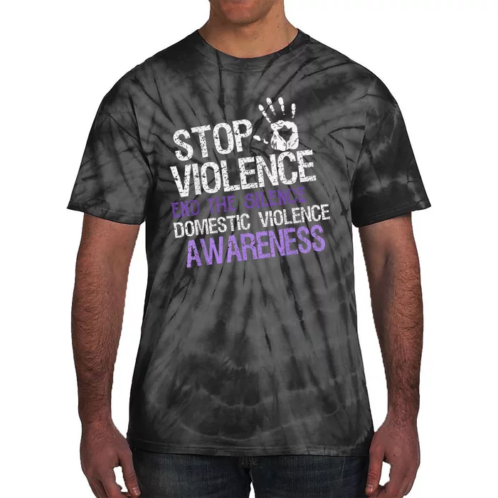 Stop Violence End The Silence Domestic Violence Awareness Tie-Dye T-Shirt